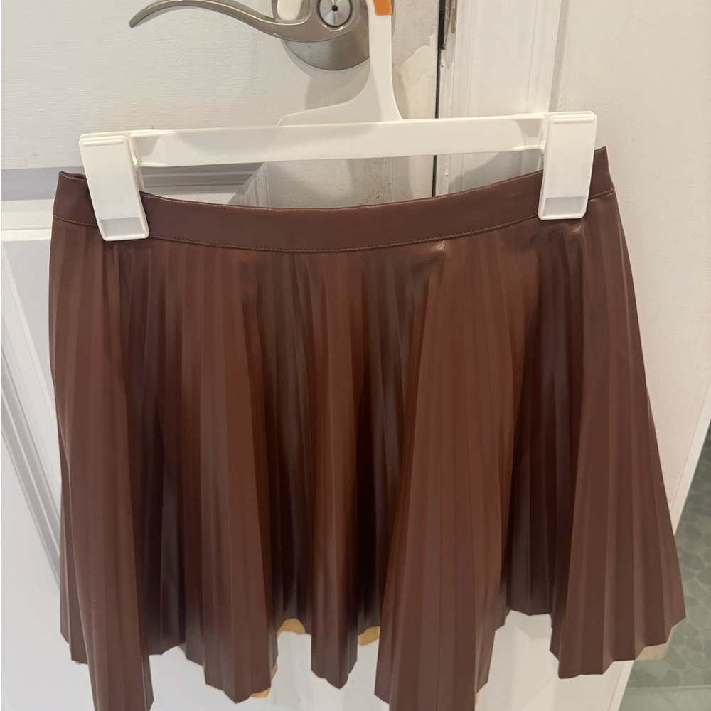 Brown Pleated Skirt